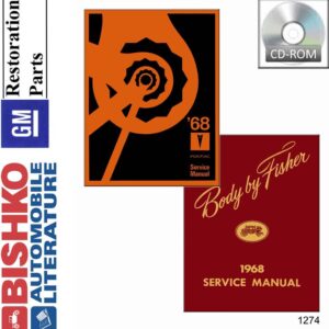 bishko automotive literature 1968 Pontiac Firebird Bonneville Shop & Body Service Repair Manual CD Engine