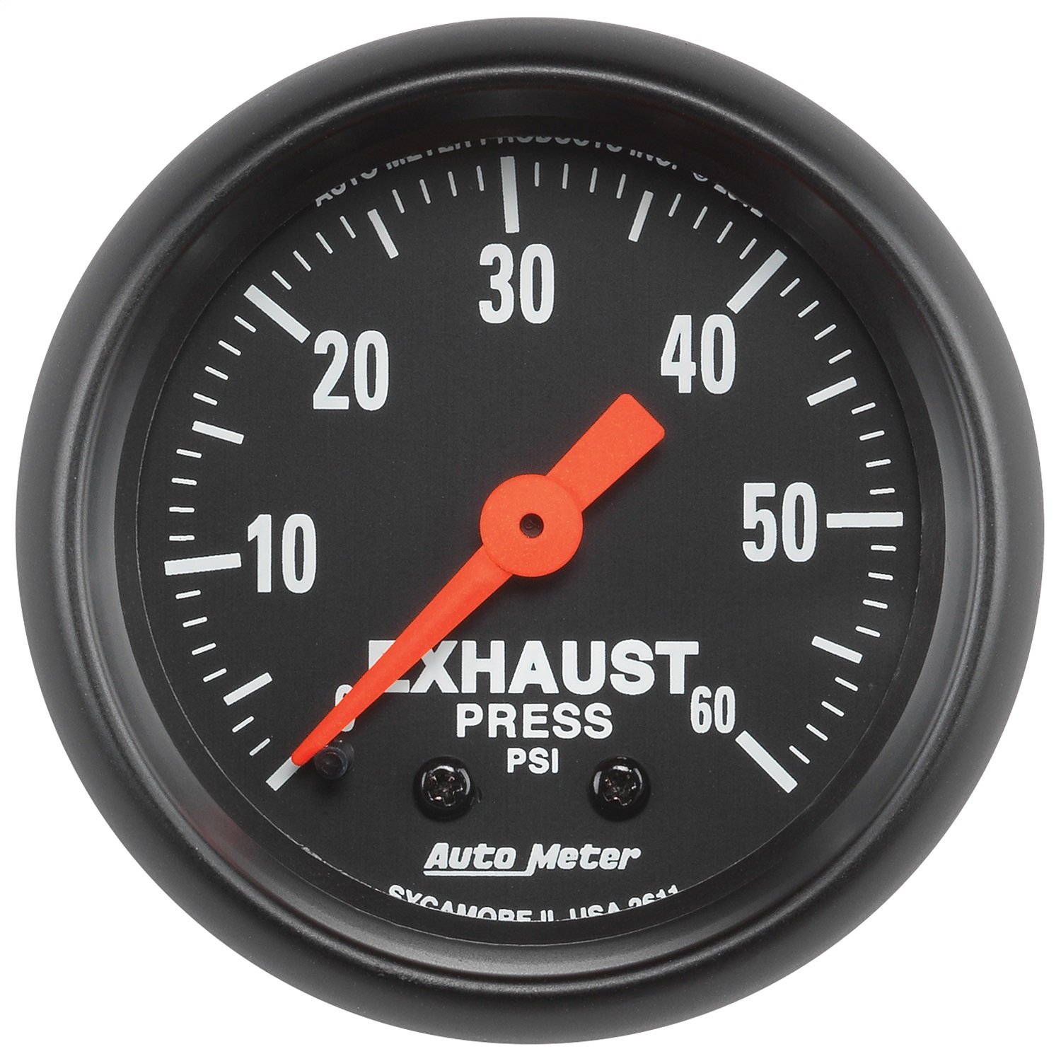 Auto Meter (2611 Z Series 2 1/16 0 60 PSI Mechanical Exhaust Pressure Gauge