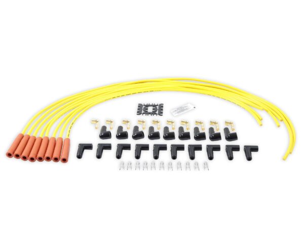 ACCEL 4038 Super Stock Spark Plug Wire Set   8mm   Yellow with Orange Straight Boots