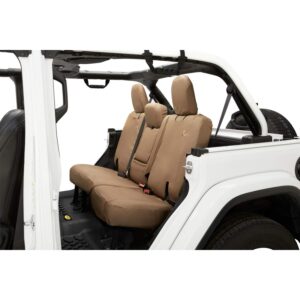 Bestop 2929104 Tan Seat Cover, Rear  Jeep 2018 Current Wrangler Unlimited with Armrest
