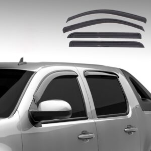 Black Horse Outside Mount Smoke 4 PC Rain Guards Window Visor Sun Deflector Compatible with 2011 2021 Jeep Grand Cherokee 140303