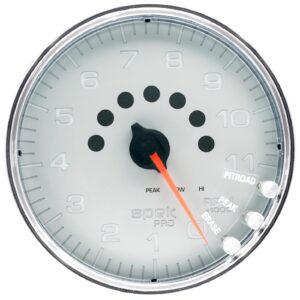 AutoMeter P23921 Gauge, Tachometer, 5, 11K RPM, W/Shift Light & Peak Mem, Silver/Chrome, Spek