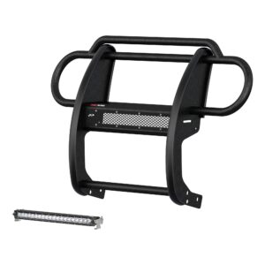 ARIES 2170032 Pro Series Black Steel Grille Guard with Light Bar, Select Jeep Wrangler JL, Gladiator