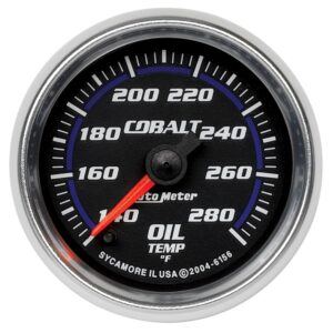 Auto Meter 6156 Cobalt 2 1/16 140 280 F Full Sweep Electric Oil Temperature Gauge