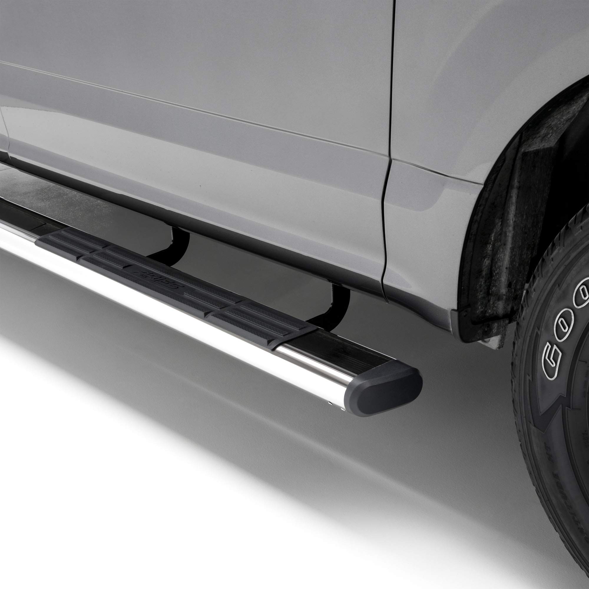 ARIES 4444042 6 x 75 Inch Oval Polished Stainless Steel Nerf Bars, Select Ford F 150, F 250, F 350, F 450, F 550 Super Duty