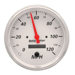 AUTO METER 1389 Arctic White Electric Programmable Speedometer,5.000 in.