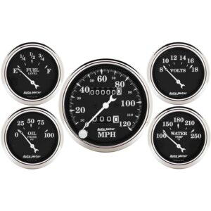Auto Meter 1708 Old TYME Black Street Rod Kit