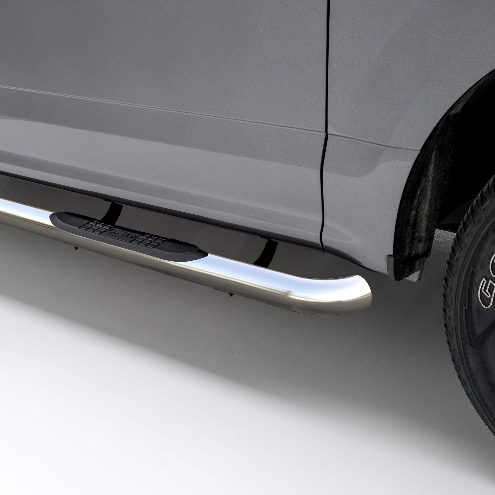 ARIES 209042 2 3 Inch Round Polished Stainless Steel Nerf Bars, No Drill, Select Nissan Titan, XD