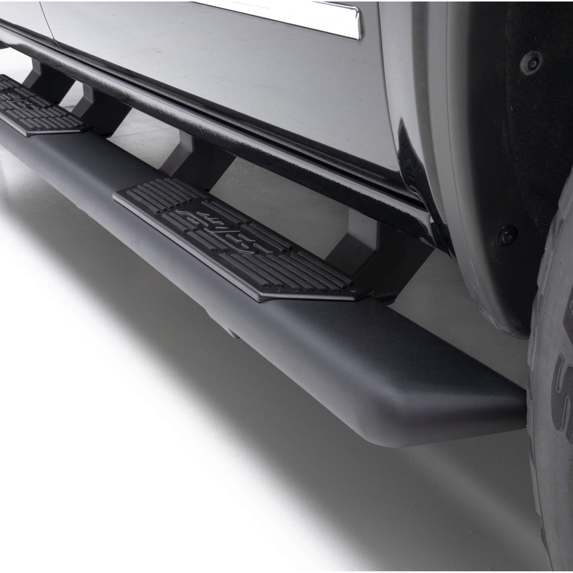 ARIES 2558021 AscentStep Black Steel 5 1/2 x 75 Inch Truck Running Boards, Select Chevrolet Silverado, GMC Sierra 2500, 3500 HD