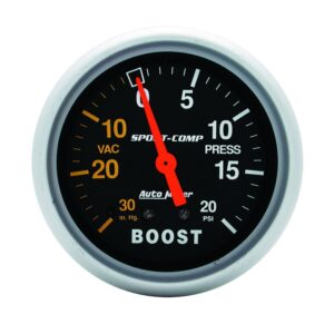 Auto Meter 3401 Sport Comp Mechanical Boost/Vacuum Gauge