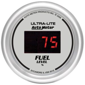 Auto Meter 6510 Ultra Lite Digital 2 1/16 0 280 ohm Digital Fuel Level Programmable Empty   Full Range Gauge