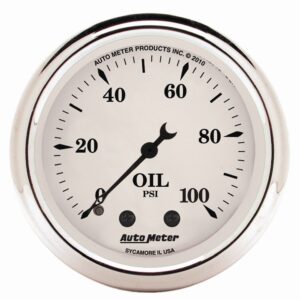 Auto Meter 1621 Old Tyme White Mechanical Oil Pressure Gauge