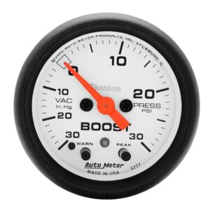 Auto Meter 5777 Phantom Electric Boost/Vacuum Gauge,2.3125 in.