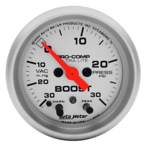 Auto Meter 4376 Ultra Lite Electric Boost/Vacuum Gauge,2.3125 in.