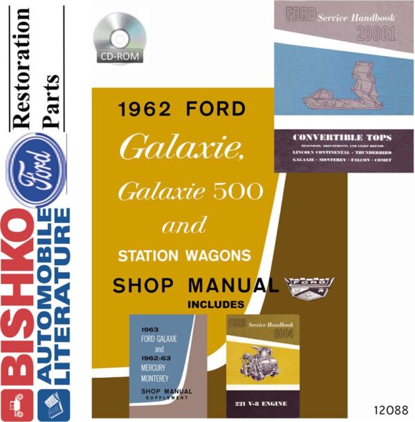 bishko automotive literature   Service Manual CD w/62 64 Convertible Tops OEM for The 1962 1963 Ford Galaxie Monterey