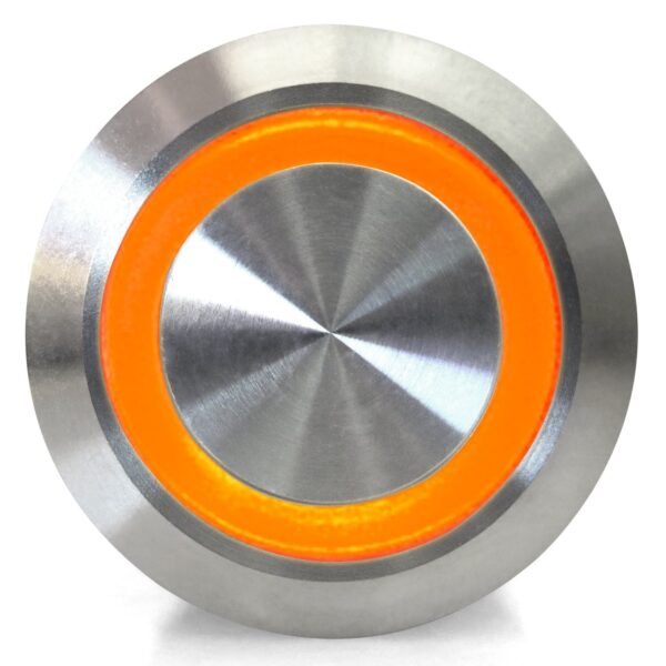 AutoLoc Power Accessories 89859 22mm Latching Billet Button with Orange LED Ring