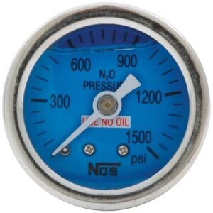 Allstar Performance ALL80208 0 1500PSI NOS Glycerine Filled Shockproof Pressure Gauge