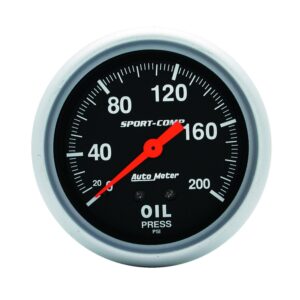Auto Meter 3422 Sport Comp Mechanical Oil Pressure Gauge,2.625 in.