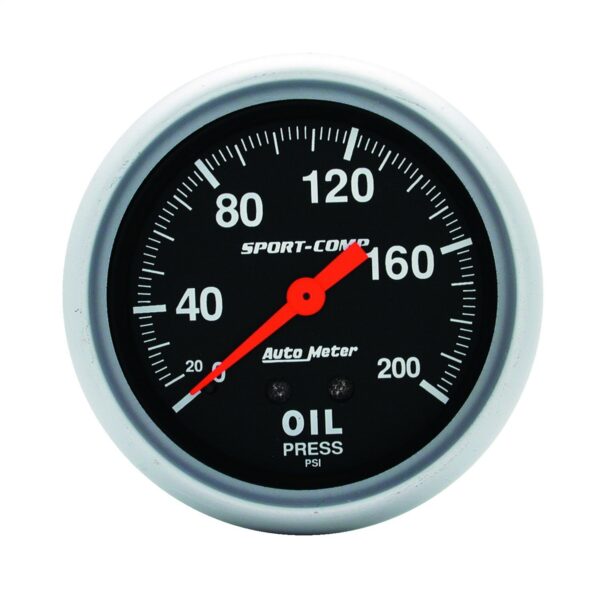 Auto Meter 3422 Sport Comp Mechanical Oil Pressure Gauge,2.625 in.
