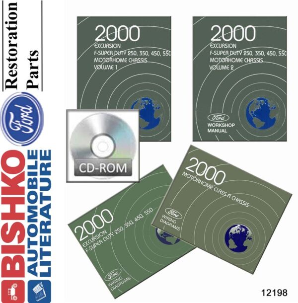 bishko automotive literature   Shop Service Repair Manual CD Engine for The 2000 Ford Excursion F250 F550 Motorhome