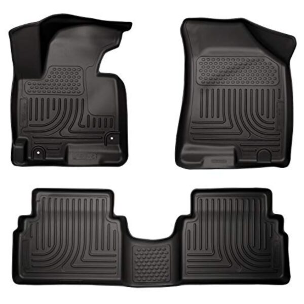 Husky Liners Weatherbeater Floor Mats | Fits 2014 2015 Hyundai Tucson w/Factory Carpet Mat Retaining Hooks | Front & 2nd Row, 3 pc Black   99831