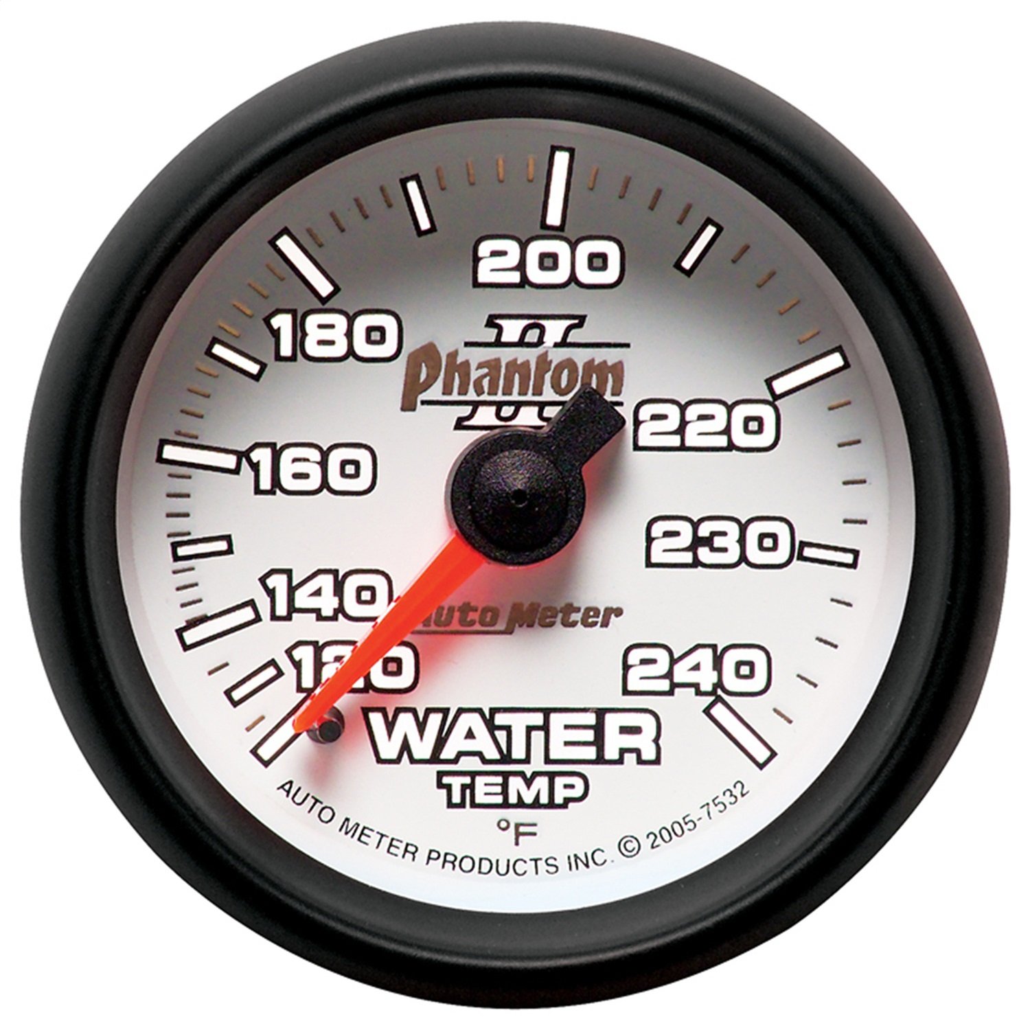 Auto Meter 7532 Phantom II 2 1/16 120 240 Degree F Mechanical Water Temperature Gauge