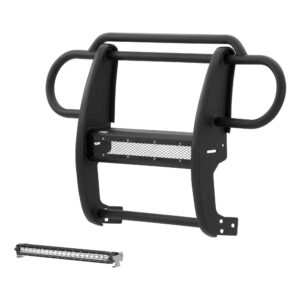 ARIES 2170000 Pro Series Black Steel Grille Guard with Light Bar, Select Jeep Wrangler JK