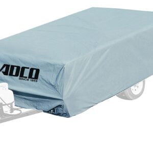 ADCO 2895 Pop Up Folding Trailer Polypropylene Cover, Fits 161   18 Trailers, Gray/White