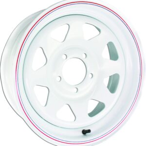 AWC 8 SPOKE White Wheel with Aluminum (1 x 6. inches /1 x 108 mm, 1 mm Offset)