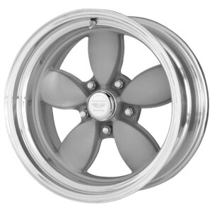 VN402 CLASSIC 200S 17x9.5, Bolt Pattern: 5x4.75/, Offset: 6, TWO PIECE VINTAGE SILVER CENTER POLISHED BARREL, set of 1