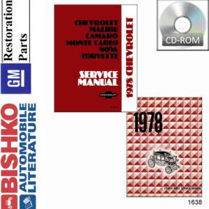 bishko automotive literature 1978 Corvette Camaro Impala Etc Shop & Body Service Repair Manual CD Engine