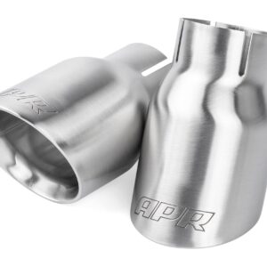 APR TPK0007 Double Walled 3.5 in. Slash Cut Tips Brushed Silver   Set of 2