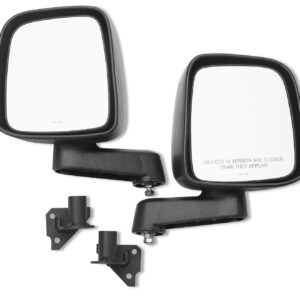 Warrior Products 1519 Tube Door Mirror Mount with Mirrors for Jeep JK 07 10 and Jeep XJ 84 01