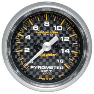 AUTO METER 4744 Carbon Fiber Electric Pyrometer Gauge Kit,2.3125 in.