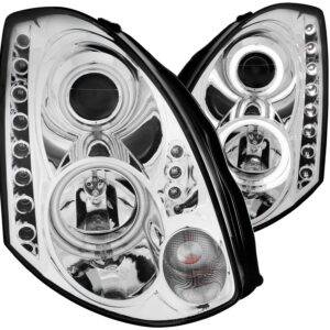 Anzo USA 121364 Chrome Halo Projector Headlight with Clear Lens for Infiniti G35