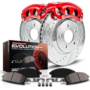Power Stop KC091 1 Click Performance Brake Kit with Caliper For Nissan Maxima 2004 2006 [Model Specific]