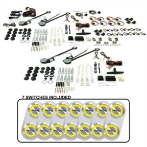 AutoLoc Power Accessories 18517 4 Door Power Window Kit (with 7 Daytona Billet Switches   Yellow Illumination)