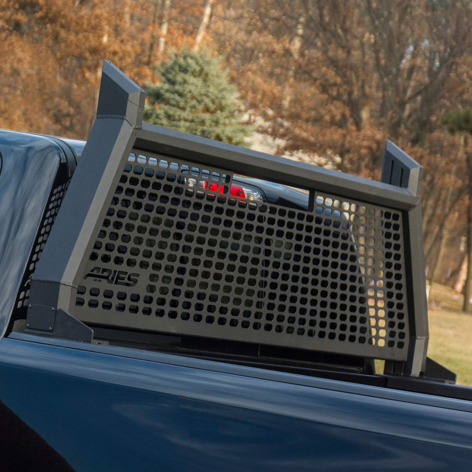 ARIES 1110103 AdvantEDGE Black Aluminum Truck Headache Rack Cab Protector, Select Ford F 250, F 350 Super Duty