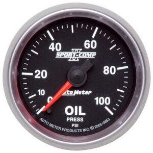 Auto Meter 3653 2 1/16 0 100 PSI Full Sweep Electric Oil Pressure Gauge