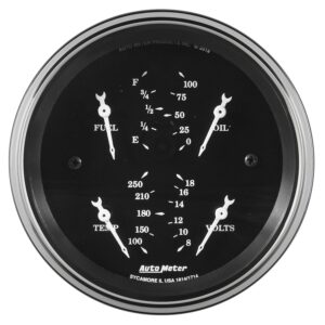 AutoMeter 1713 Gauge,Quad, 3 3/8, 240u03a9e 33u03a9f Elec, Old TYME Blk