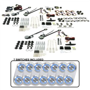 AutoLoc Power Accessories 18516 4 Door Power Window Kit (with 7 Daytona Billet Switches   Blue Illumination)