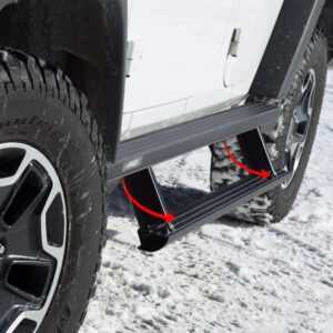 ARIES 3047954 ActionTrac 79 Inch Retractable Powered Running Boards, Select Toyota 4Runner , Black