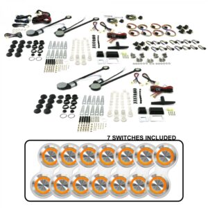 AutoLoc Power Accessories 18522 4 Door Power Window Kit (with 7 Retro Billet Switches   Orange Illumination)