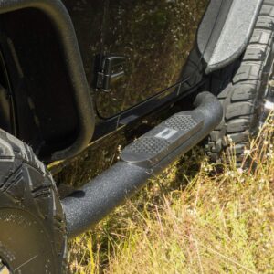 ARIES AL231008 Big Step 4 Inch Round Black Aluminum Nerf Bars, Select Jeep Wrangler JK