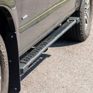 ARIES 2074120 Black Steel Rocker Step Guard Running Boards, Select Ford F 150, F 250, F 350, F 450, F 550 Super Duty Crew Cab