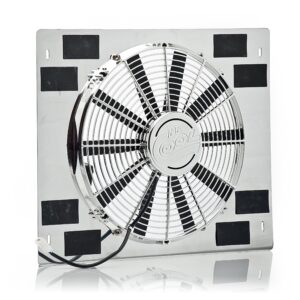 Be Cool 75314 Show & Go 16 Stainless Shroud (22W x 18H with Chrome Puller Fan)