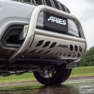 ARIES 35 4013 3 Inch Polished Stainless Steel Bull Bar, No Drill, Select Chevrolet Silverado, GMC Sierra 2500, 3500 HD