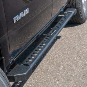 ARIES 2074112 Black Steel Rocker Step Guard Running Boards, Select Ram 1500 Crew Cab